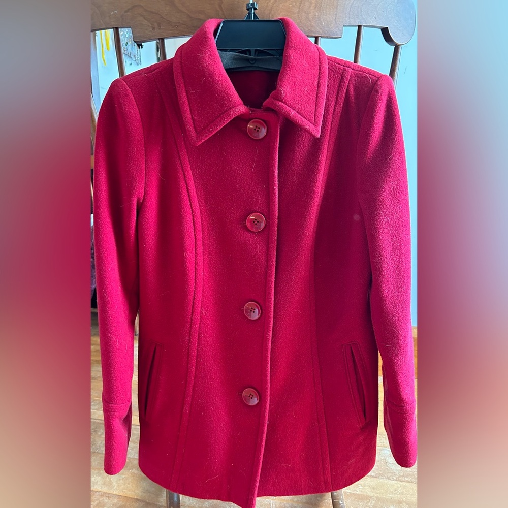 Vintage Red Wool Coat